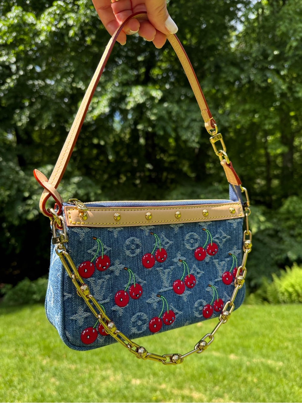 LV X TM 🍒 Denim Pochette Accessories